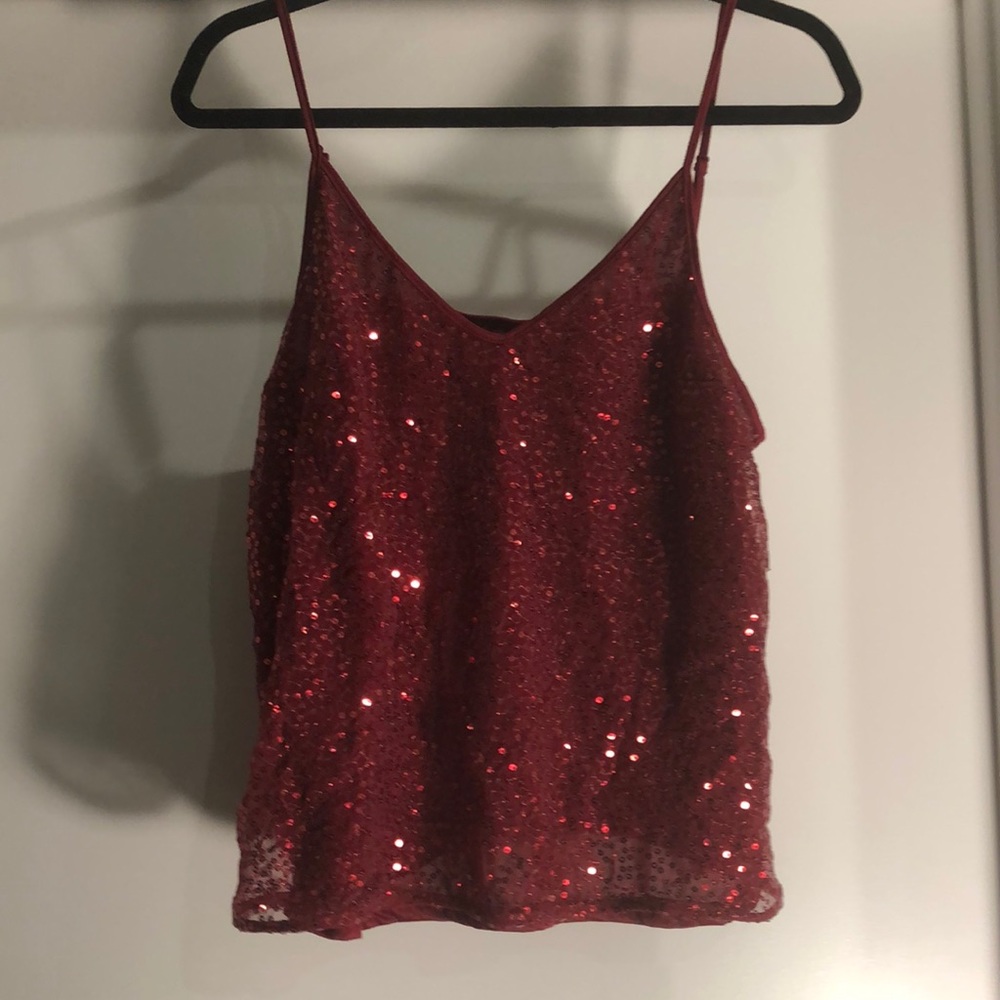Sparkly red tank top